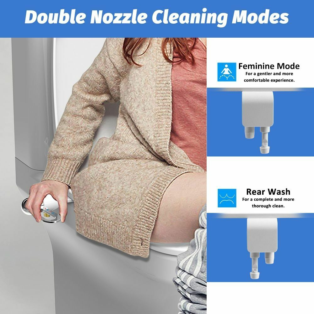 🚽 60% RABATT! 🚿 Nichtelektrischer Bidet-Aufsatz mit Doppeldüse – Hygienische Selbstreinigung, Einfache Installation & Wasserdruck-Kontrolle ✨