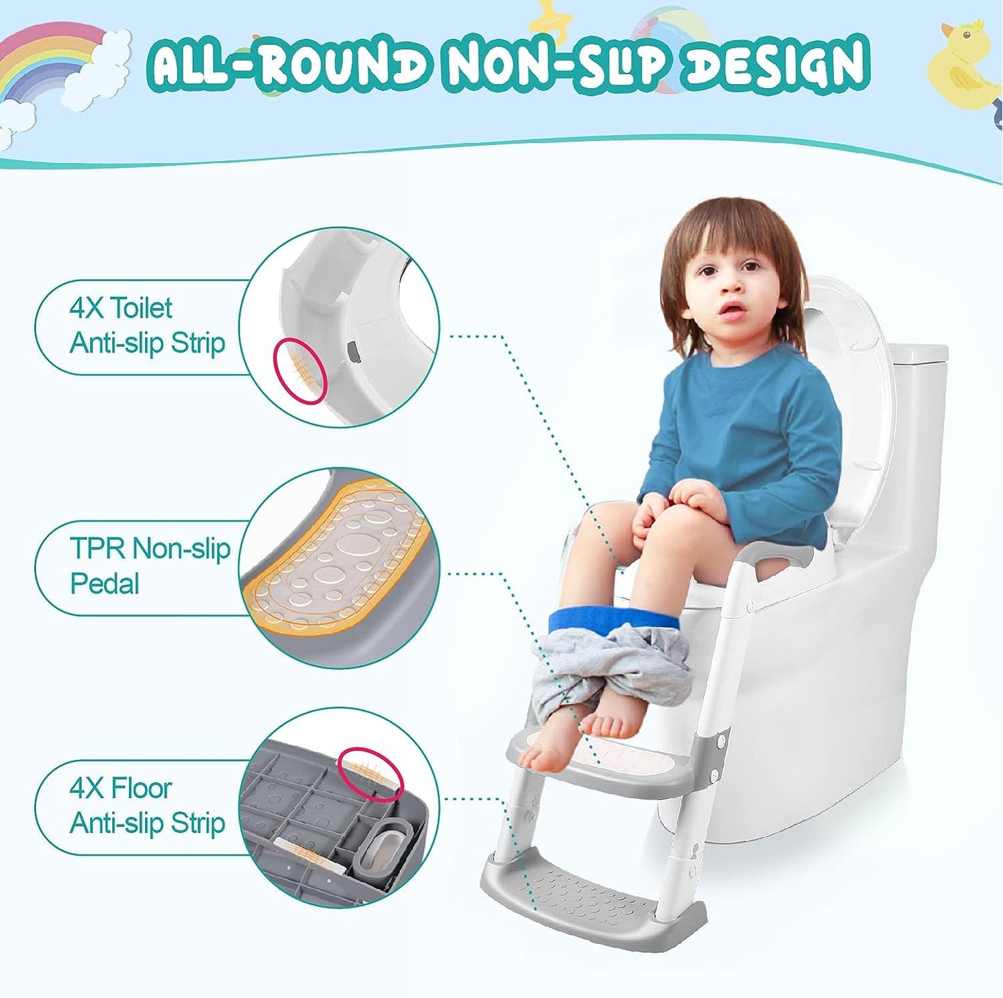 Toilettensitz für das Töpfchentraining mit Trittleiter für Kinder (50 % Rabatt)