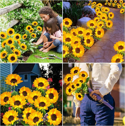 🌻✨ Lebensechte Blüten, IP65 wasserdicht & automatische Dämmerungssensor (8-12h Leuchtdauer)