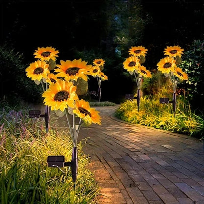 🌻✨ Lebensechte Blüten, IP65 wasserdicht & automatische Dämmerungssensor (8-12h Leuchtdauer)