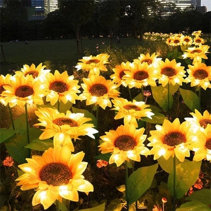 🌻✨ Lebensechte Blüten, IP65 wasserdicht & automatische Dämmerungssensor (8-12h Leuchtdauer)