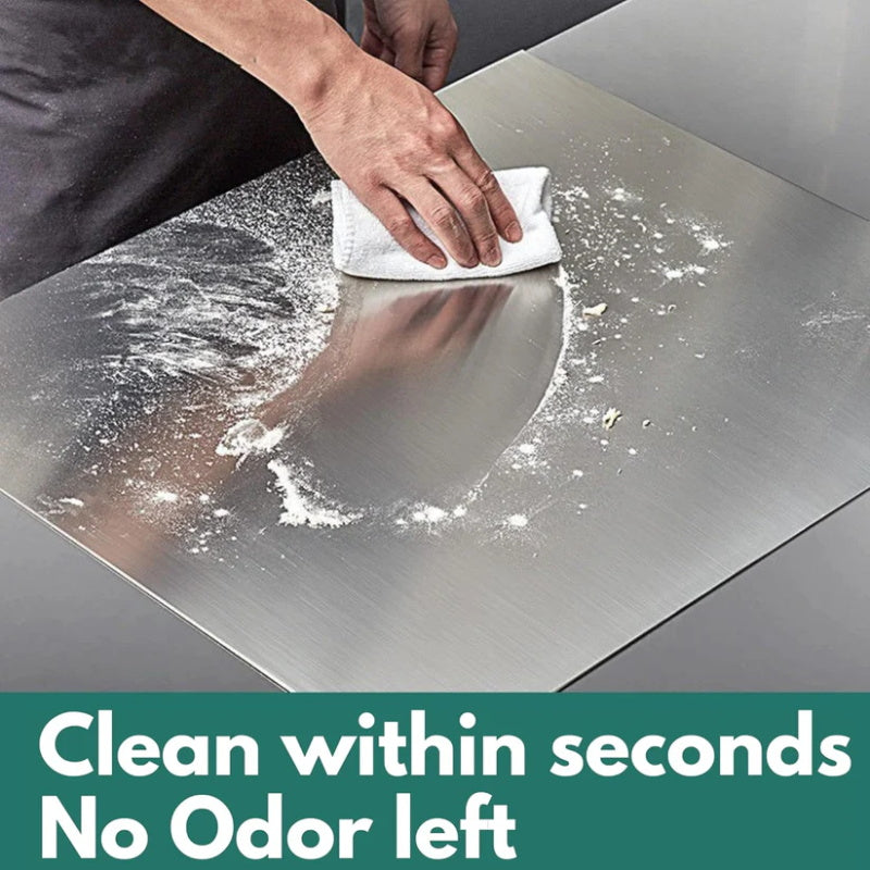 🔪50% RABATT! ✨ Schneidebrett aus Edelstahl für die Arbeitsplatte – Hygiene, Messerschonend & Leicht zu Reinigen 🍽️