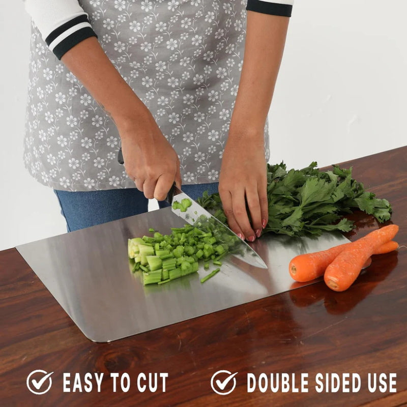 🔪50% RABATT! ✨ Schneidebrett aus Edelstahl für die Arbeitsplatte – Hygiene, Messerschonend & Leicht zu Reinigen 🍽️