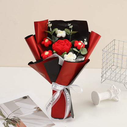 🌸50 % Rabatt! 🎉 Handgefertigter exquisiter Häkelstrauß – nur zum Muttertag, naturgetreues Design, langlebig und perfekte Heimdekoration/Geschenk ✨