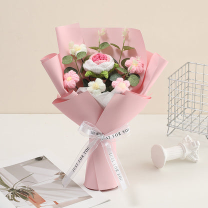 🌸50 % Rabatt! 🎉 Handgefertigter exquisiter Häkelstrauß – nur zum Muttertag, naturgetreues Design, langlebig und perfekte Heimdekoration/Geschenk ✨