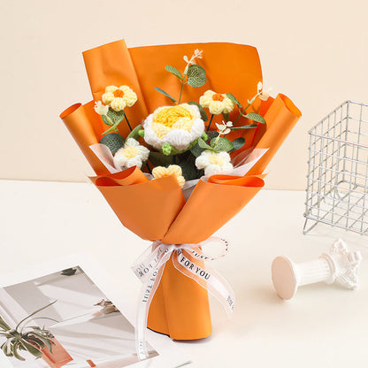 🌸50 % Rabatt! 🎉 Handgefertigter exquisiter Häkelstrauß – nur zum Muttertag, naturgetreues Design, langlebig und perfekte Heimdekoration/Geschenk ✨