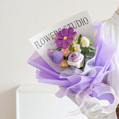 🌸50 % Rabatt! 🎉 Handgefertigter exquisiter Häkelstrauß – nur zum Muttertag, naturgetreues Design, langlebig und perfekte Heimdekoration/Geschenk ✨
