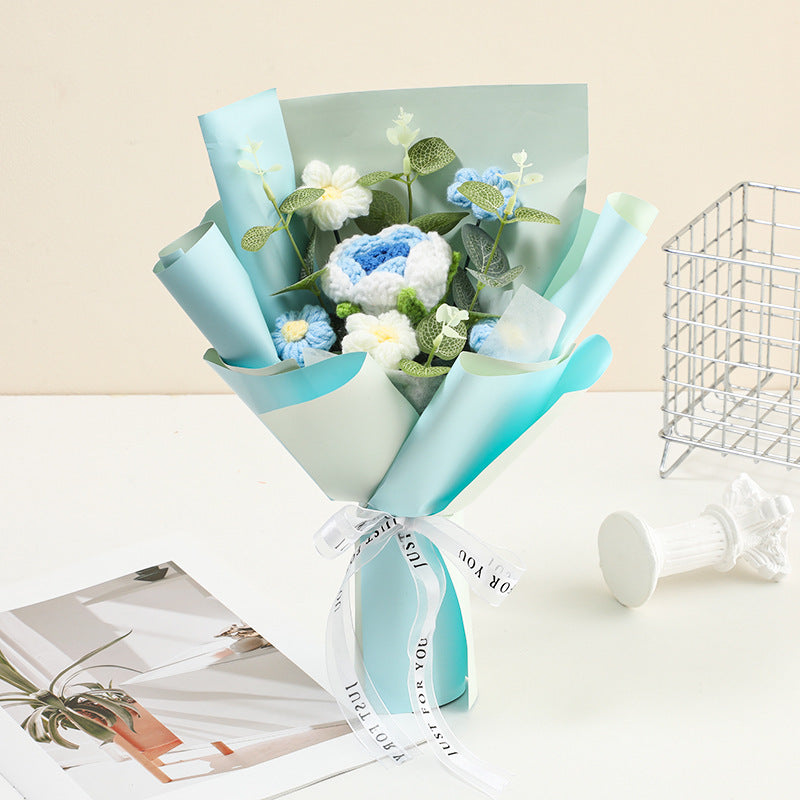 🌸50 % Rabatt! 🎉 Handgefertigter exquisiter Häkelstrauß – nur zum Muttertag, naturgetreues Design, langlebig und perfekte Heimdekoration/Geschenk ✨