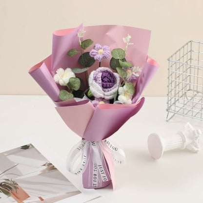 🌸50 % Rabatt! 🎉 Handgefertigter exquisiter Häkelstrauß – nur zum Muttertag, naturgetreues Design, langlebig und perfekte Heimdekoration/Geschenk ✨
