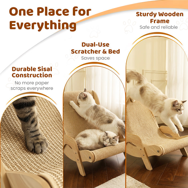 🐱 ✨ 2-in-1-Kratzbaum aus Sisal – Neuheit 2026 – Platzsparend, Langlebig & Perfekt zum Krallenwetzen 🏠