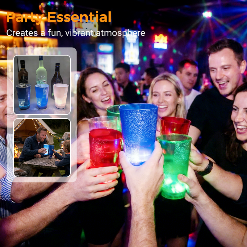 🥤Wasseraktivierter LED-Leuchtbecher mit Strohhalm – Für Partys, Bars & Veranstaltungen✨