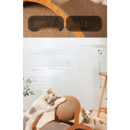 🐱 🧶 Natürlicher Sisal-Kratzball mit Kartonunterlage – Befriedigt den Kratztrieb, Schont Möbel & Für jede Katze 🎉