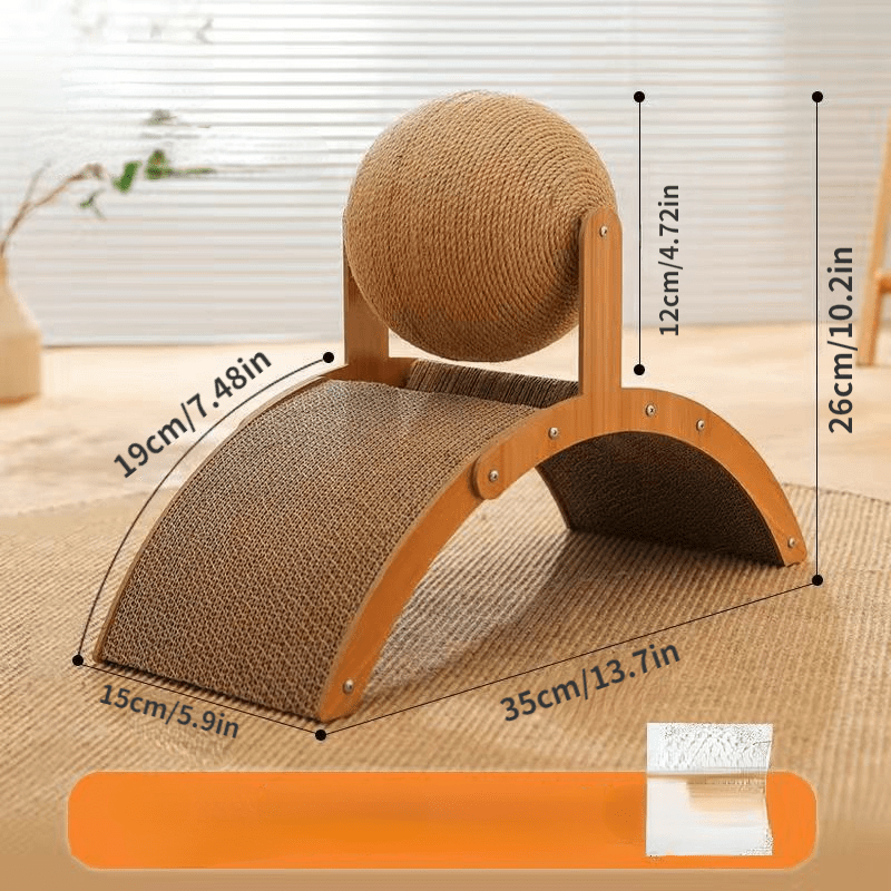🐱 🧶 Natürlicher Sisal-Kratzball mit Kartonunterlage – Befriedigt den Kratztrieb, Schont Möbel & Für jede Katze 🎉