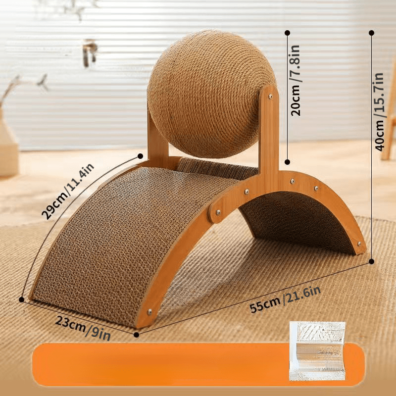 🐱 🧶 Natürlicher Sisal-Kratzball mit Kartonunterlage – Befriedigt den Kratztrieb, Schont Möbel & Für jede Katze 🎉