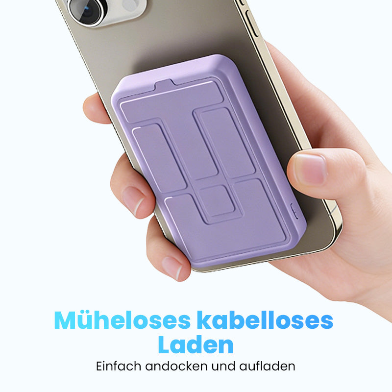 🔋50 % Rabatt! Kabellose magnetische Powerbank mit 10.000 mAh und integriertem Ständer – Lädt bis zu 3 Geräte gleichzeitig mit einer Ausgangsleistung von 15 W bzw. 22,5 W ⚡📱