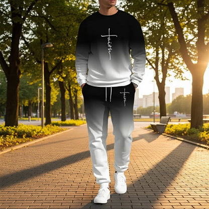 👕🏃 Herren-Trainingsanzug – Farbverlauf-Design, Weich & Atmungsaktiv für Sport & Freizeit 🌬️