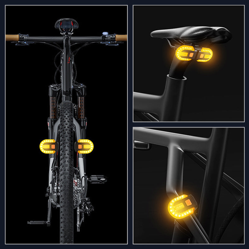Fahrrad Rücklicht mit Blinker – USB Aufladbar, Kabellose Fernbedienung🚴‍♂️🔴