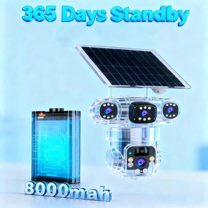 🥳HEISSER SALE 2026🥳💞50.000+ VERKAUFT!👵❤️  Solarbetriebene Mehrwinkel-Überwachungskamera