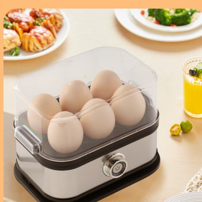 🥚 🍳 Multifunktionaler Eierdampfer mit transparentem Deckel – Kochen, Pochieren oder Omelett, automatische Abschaltung und kompaktes Design ✨