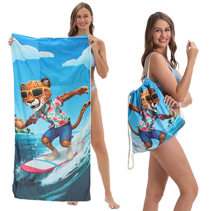 2-in-1 bedruckter Strandtuch-Rucksack