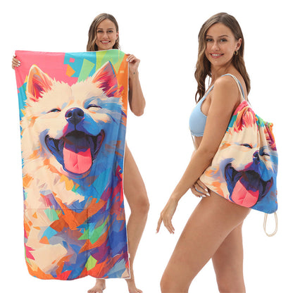2-in-1 bedruckter Strandtuch-Rucksack
