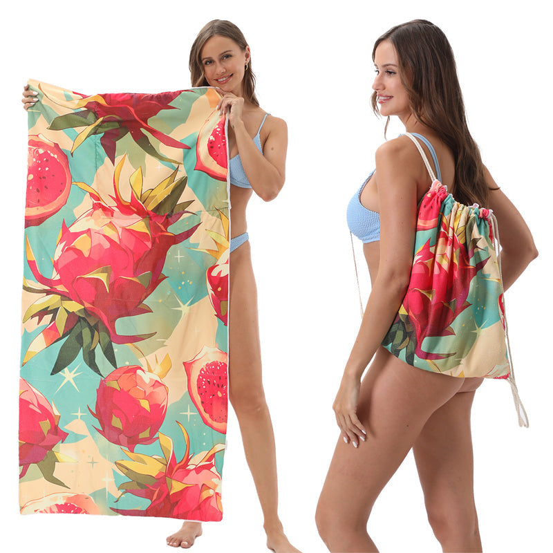 2-in-1 bedruckter Strandtuch-Rucksack