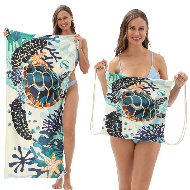 2-in-1 bedruckter Strandtuch-Rucksack