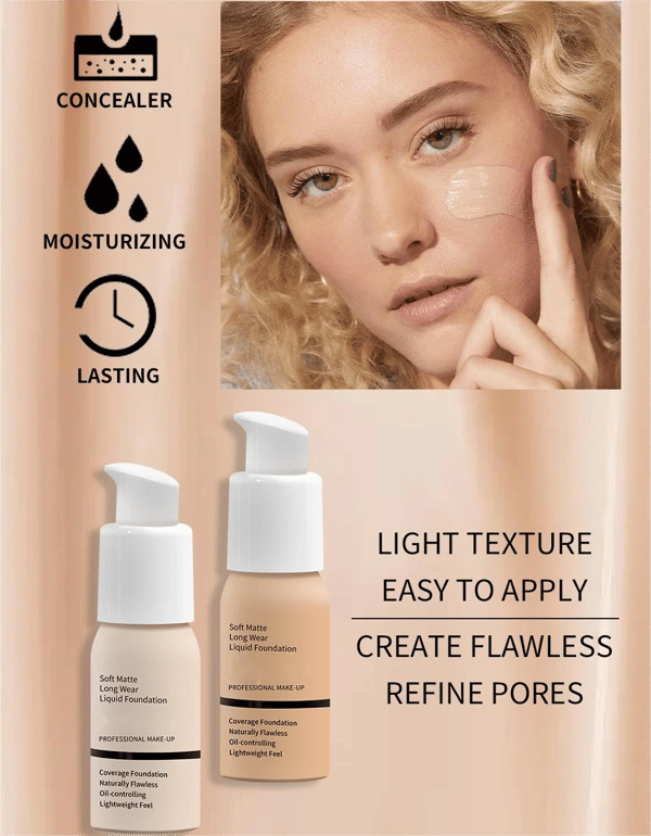 🌹Kaufen Sie 2 und erhalten Sie 1 gratis – 🔥Soft Matte Liquid Foundation
