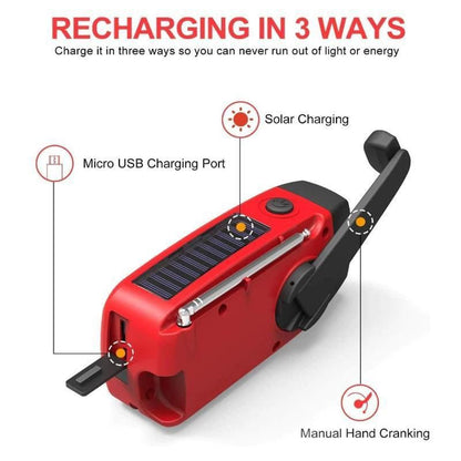 Mini Portable Multifunctional Solar-powered Hand Crank Radio
