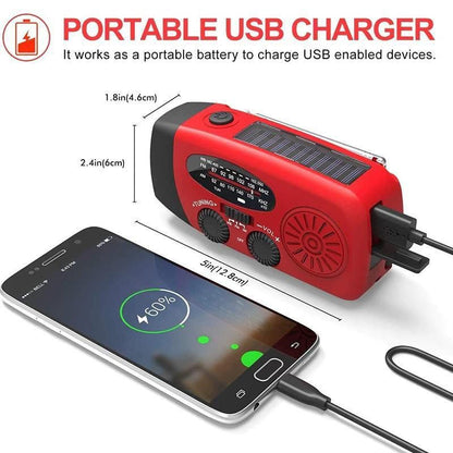 Mini Portable Multifunctional Solar-powered Hand Crank Radio