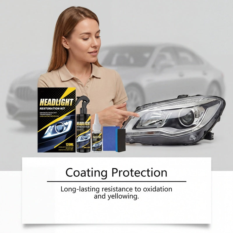 🚗💡Premium Scheinwerfer Reparatur Set – Politur & Versiegelung in 1 Set für langanhaltende Klarheit 👉✨