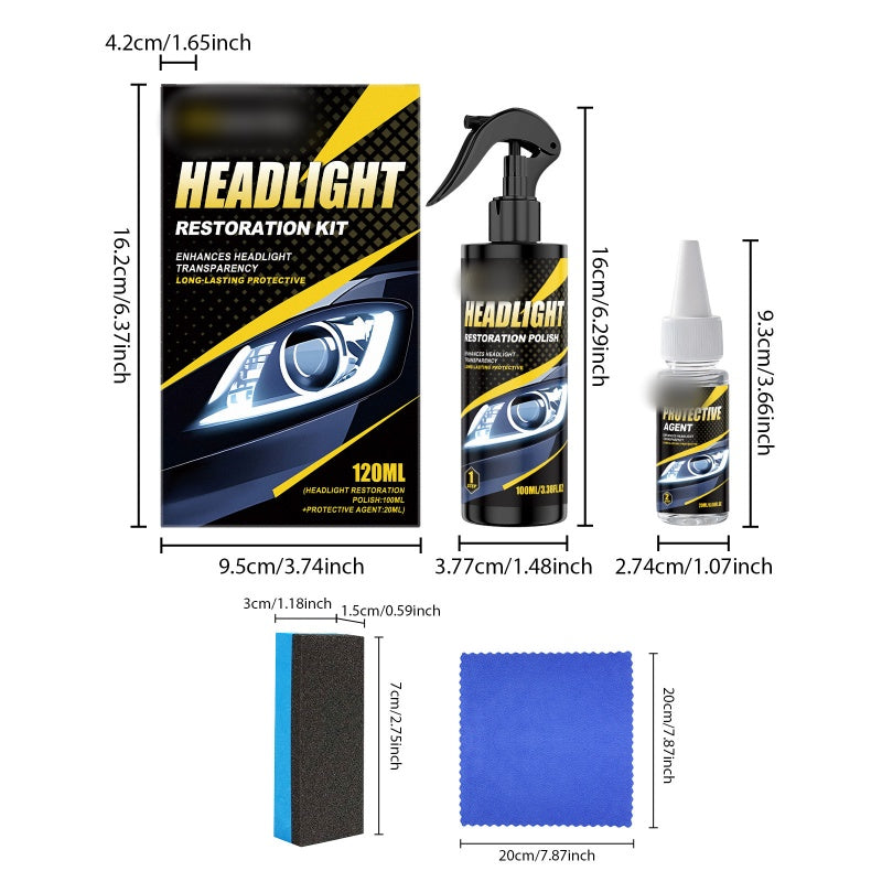 🚗💡Premium Scheinwerfer Reparatur Set – Politur & Versiegelung in 1 Set für langanhaltende Klarheit 👉✨