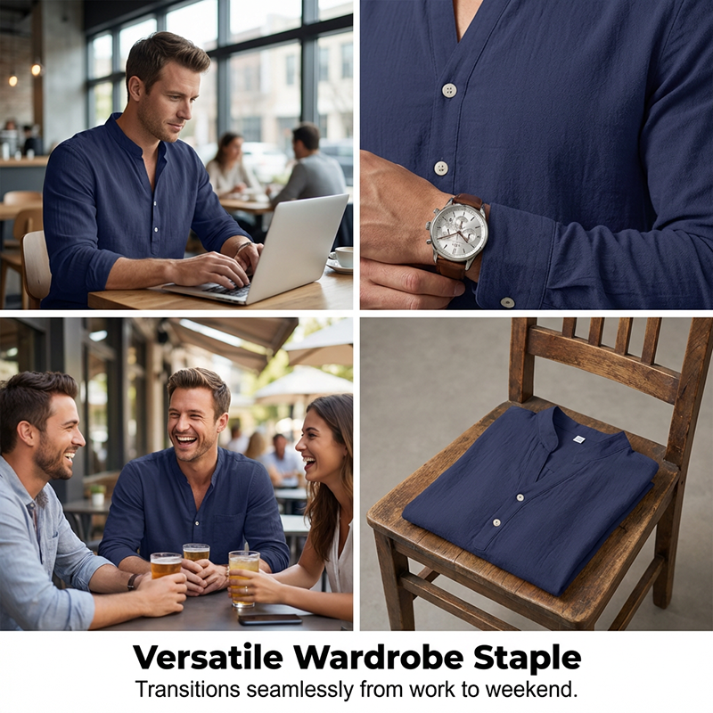 Lässiges Henley-T-Shirt für Herren