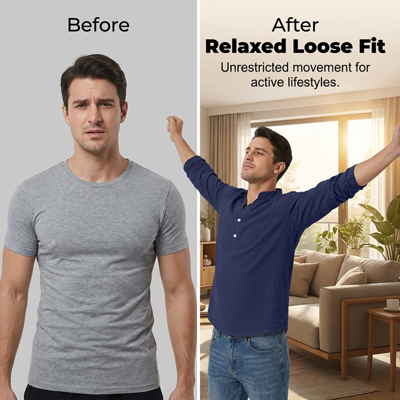 Lässiges Henley-T-Shirt für Herren