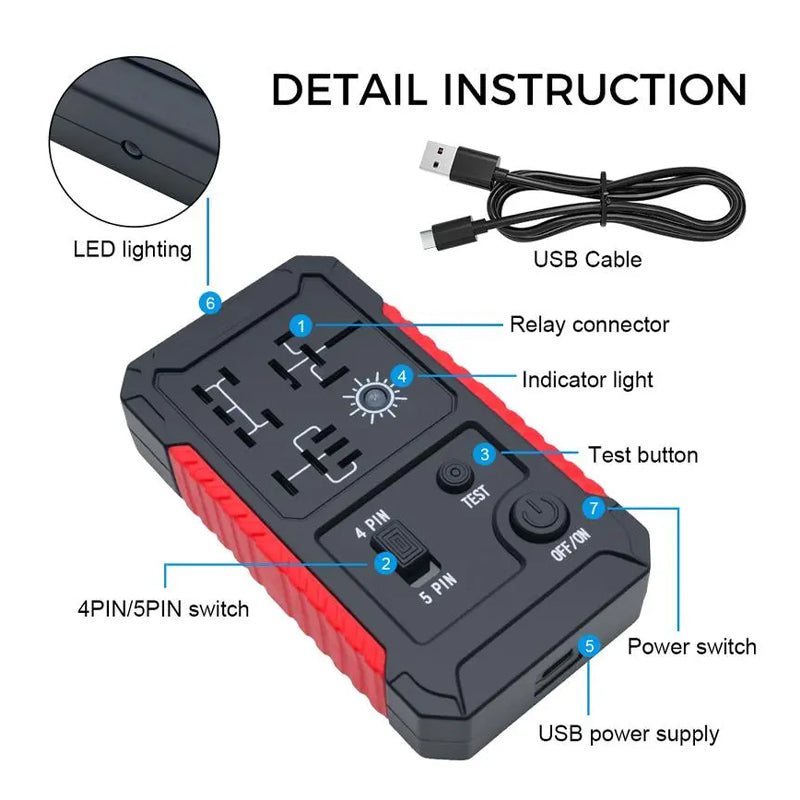 🔥Solange der Vorrat reicht 50 % Rabatt!🎉USB-C Kfz-Relaisprüfer für 4/5-polige Relais