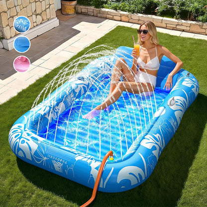 🏊 50% RABATT! 🥳 Aufblasbare Bräu-Liege – Automatische Sprühkühlung & abnehmbares Kissen – Getränkehalter & Sicherheitsgriffe – perfekt für Garten, Pool oder Strand – ideal für zwei Erwachsene 💦