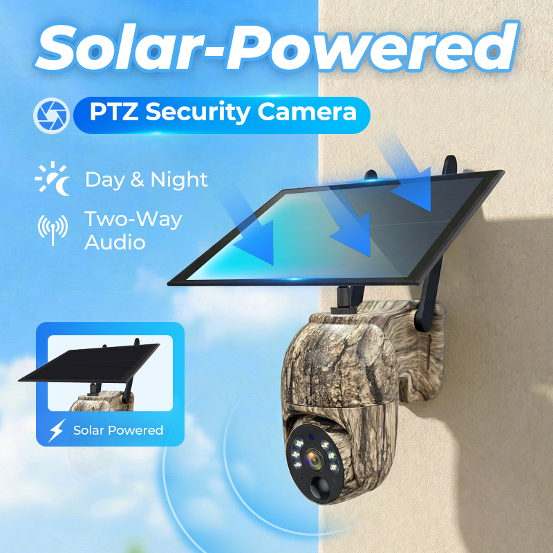 SOLAR-PTZ-KAMERA – 360° Panorama, 4 MP, IP66 Wetterfest & Bewegungsalarm ✨