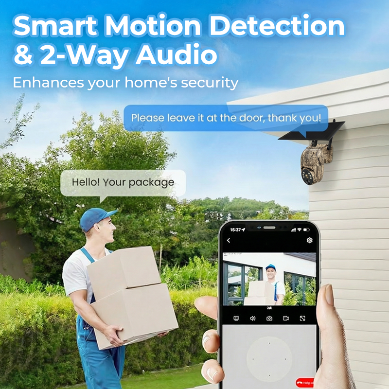 SOLAR-PTZ-KAMERA – 360° Panorama, 4 MP, IP66 Wetterfest & Bewegungsalarm ✨