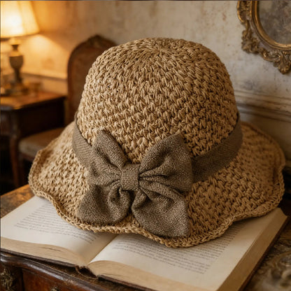 🎁 Das perfekte Frühlingsgeschenk! Strohhut mit Stoffschleife – leicht, luftig, bezaubernd 💐👒
