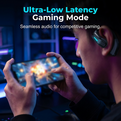 Open-Ear Knochenleitungs-Gaming-Kopfhörer - Ultra-Low-Latency & Druckfrei | Wasserdicht