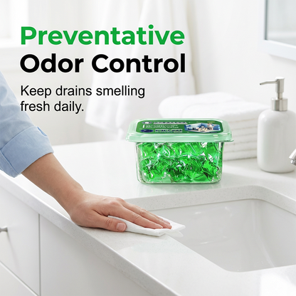 🥳2026 HEISSER VERKAUF🥳💞ÜBER 50.000 VERKAUFT!🏠💧 50 % RABATT! Abflussreiniger-Pods – Die Bio-Enzym-Formel neutralisiert Gerüche direkt an der Quelle. Sofort frischer Duft, keine aggressiven Chemikalien. Schluss mit unangenehmen Gerüchen! 🚰✅