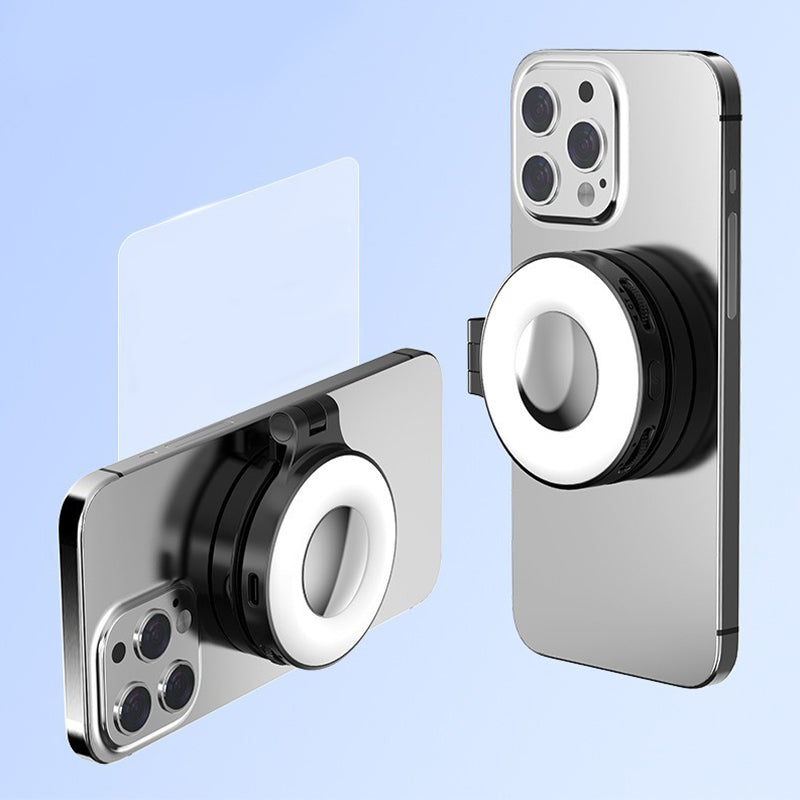 3-in-1 Magnetische Handyleuchte mit integriertem Spiegel