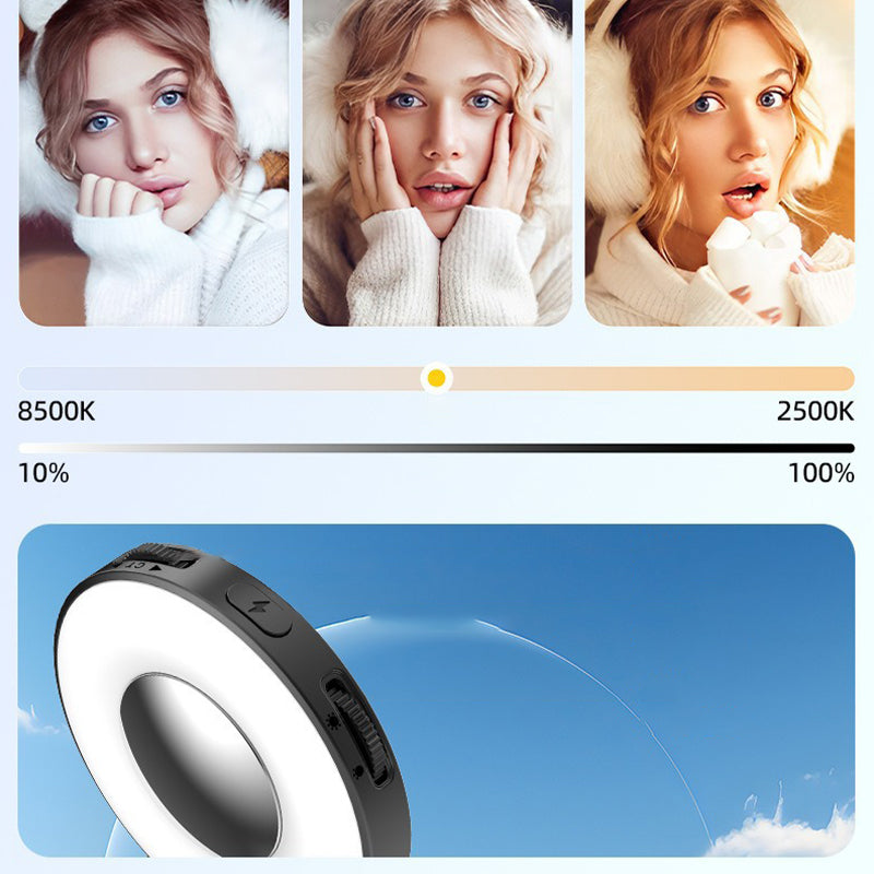 3-in-1 Magnetische Handyleuchte mit integriertem Spiegel