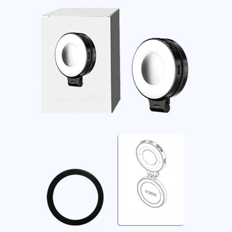 3-in-1 Magnetische Handyleuchte mit integriertem Spiegel