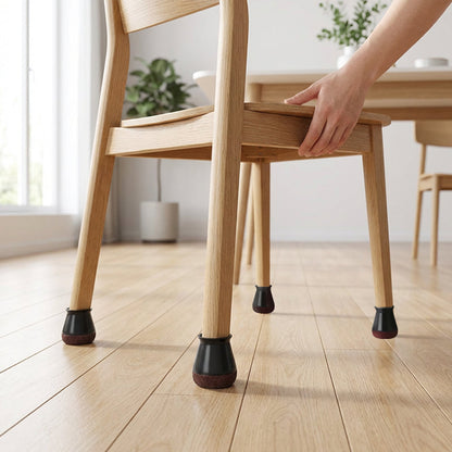 4 Stück Silikon-Stuhlbeinschoner mit Filzgleitern