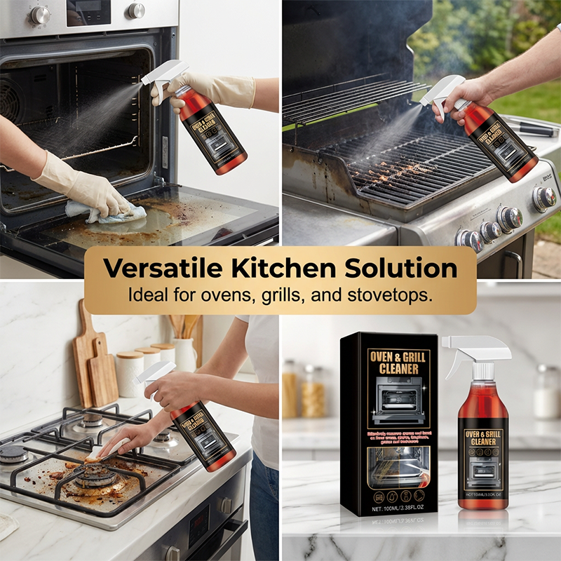 Schnell wirkender Reiniger für Backöfen und Grills