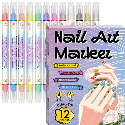 💅 Nageldesign-Pen mit 2-in-1 Spitze – Präzise Linien & Details – Ideal für zu Hause oder unterwegs – saubere, professionelle Nagelkunst ohne großen Aufwand ✨