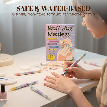 💅 Nageldesign-Pen mit 2-in-1 Spitze – Präzise Linien & Details – Ideal für zu Hause oder unterwegs – saubere, professionelle Nagelkunst ohne großen Aufwand ✨