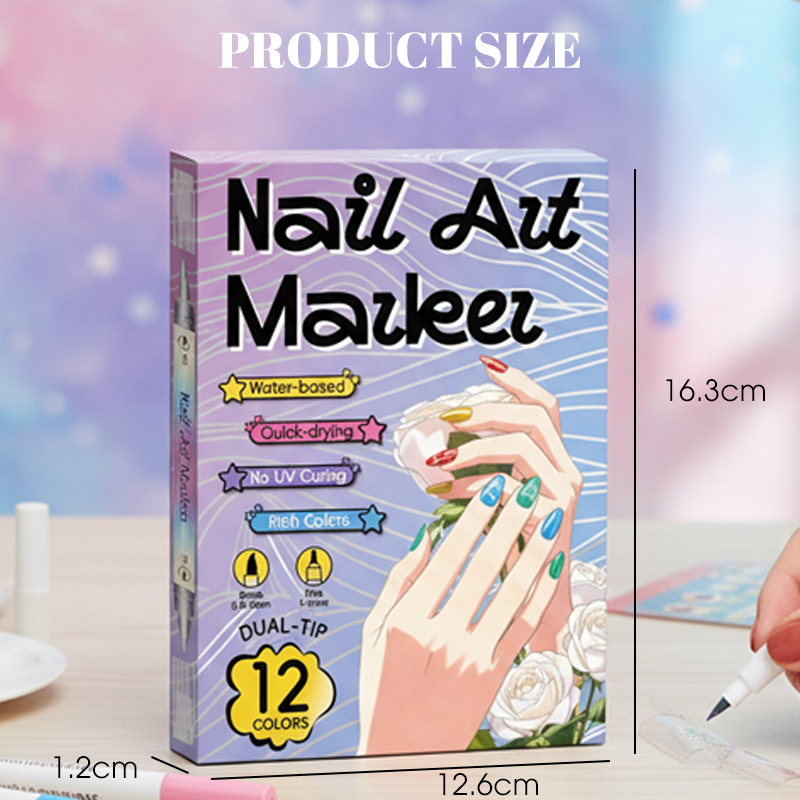 💅 Nageldesign-Pen mit 2-in-1 Spitze – Präzise Linien & Details – Ideal für zu Hause oder unterwegs – saubere, professionelle Nagelkunst ohne großen Aufwand ✨
