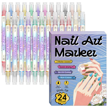 💅 Nageldesign-Pen mit 2-in-1 Spitze – Präzise Linien & Details – Ideal für zu Hause oder unterwegs – saubere, professionelle Nagelkunst ohne großen Aufwand ✨
